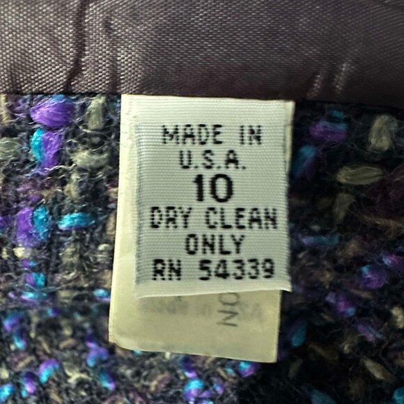 Talbots EUC women's 10 blue, purple,black 4 button closure fully lined blazer - Picture 2 of 6